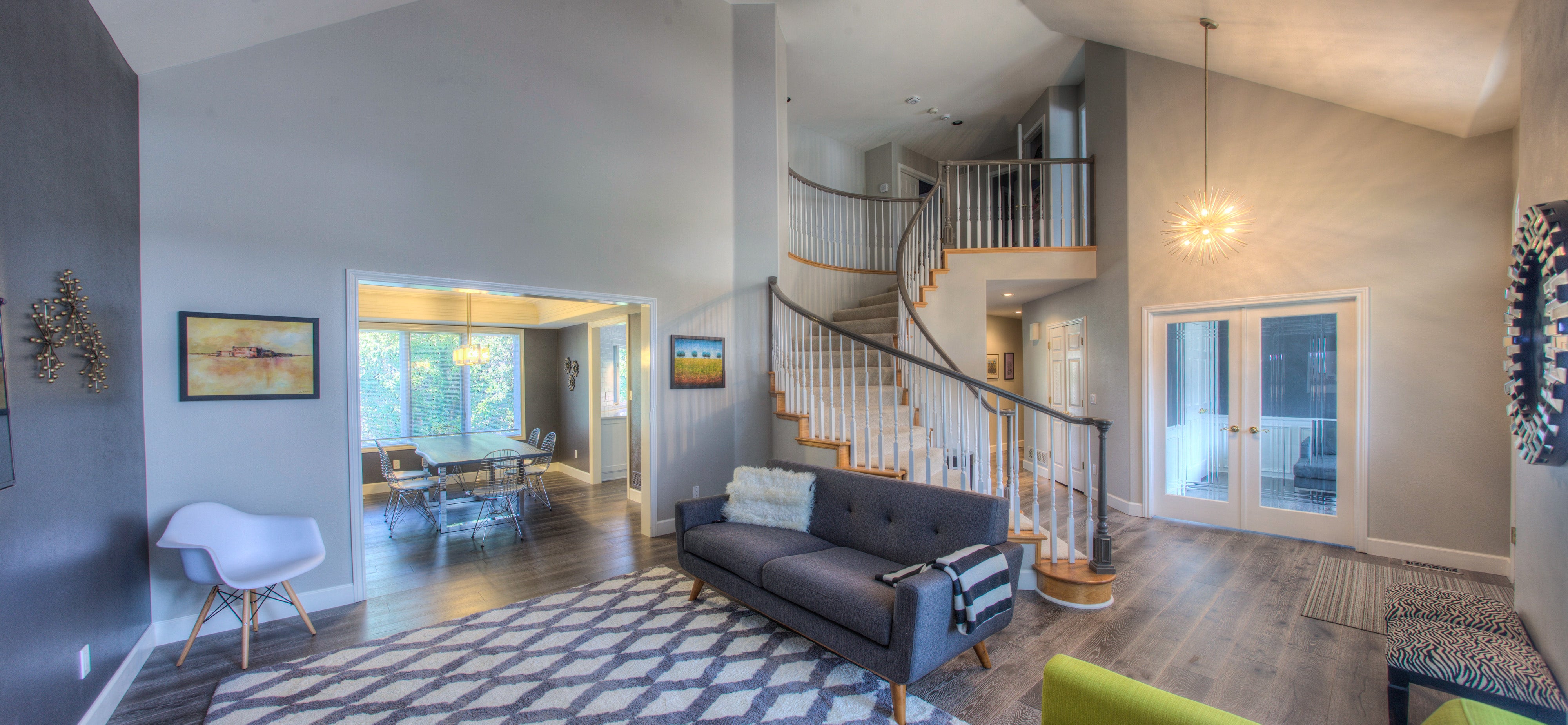 Modern open-plan living space with contemporary furnishing